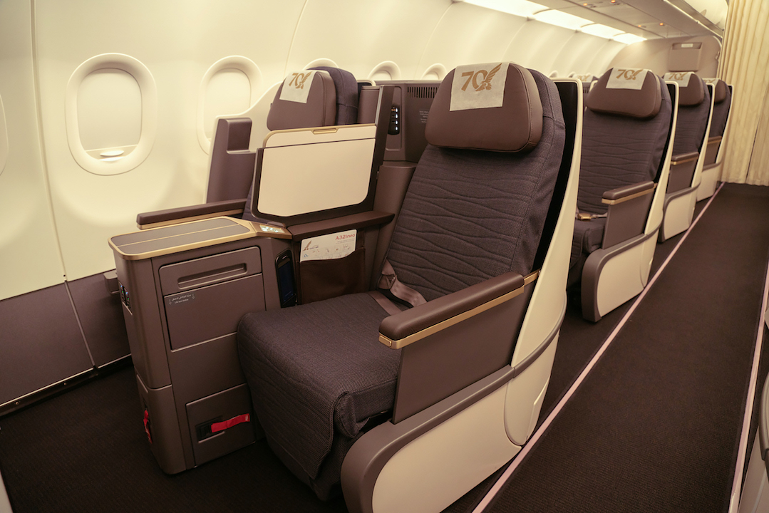 the inside of Gulf Air’s A321-LR