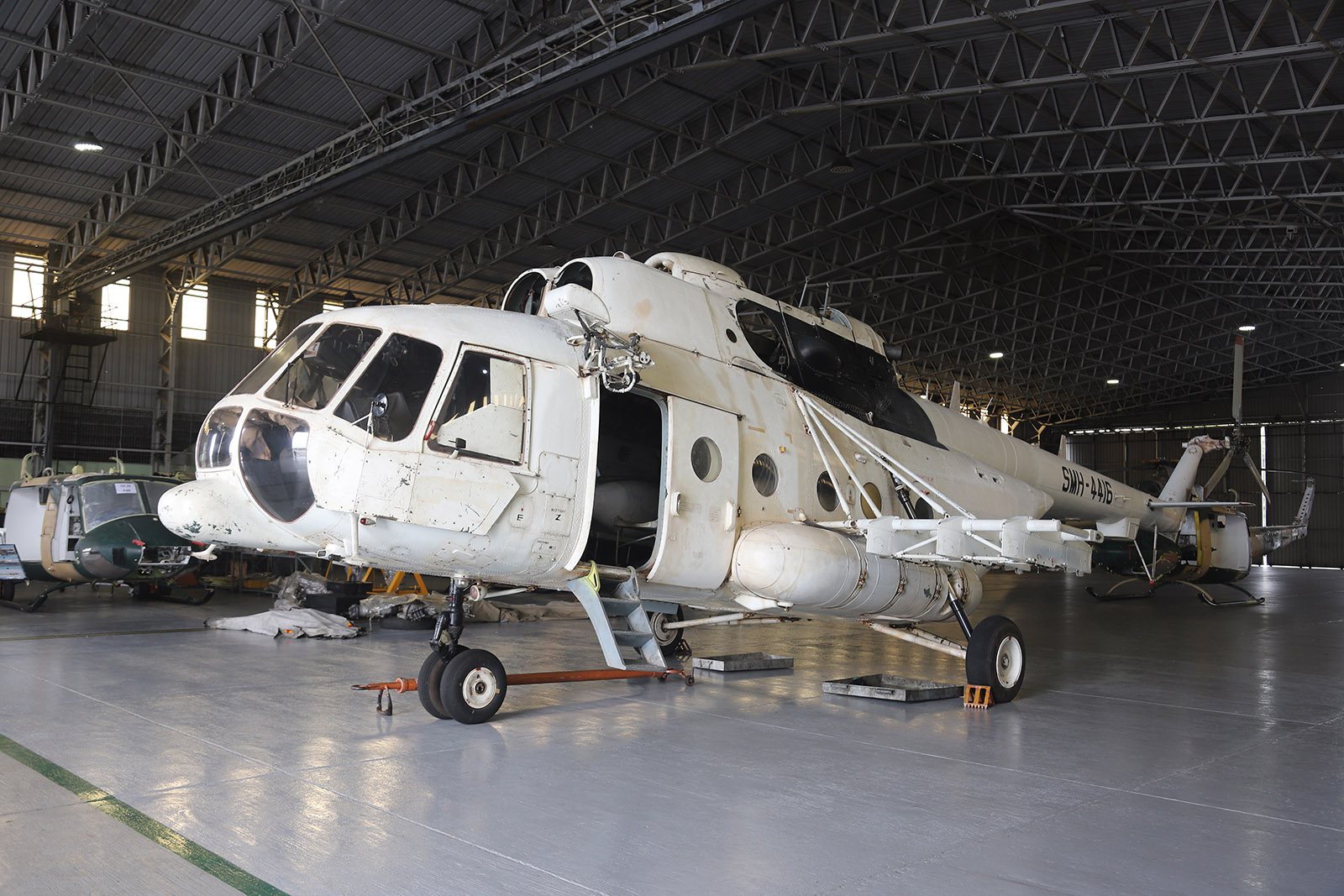 This Mi-171Sh has just returned from the UN Mission in the Central African Republic, and shows the signs of a hard time there. (Image: Tristar Aviation)