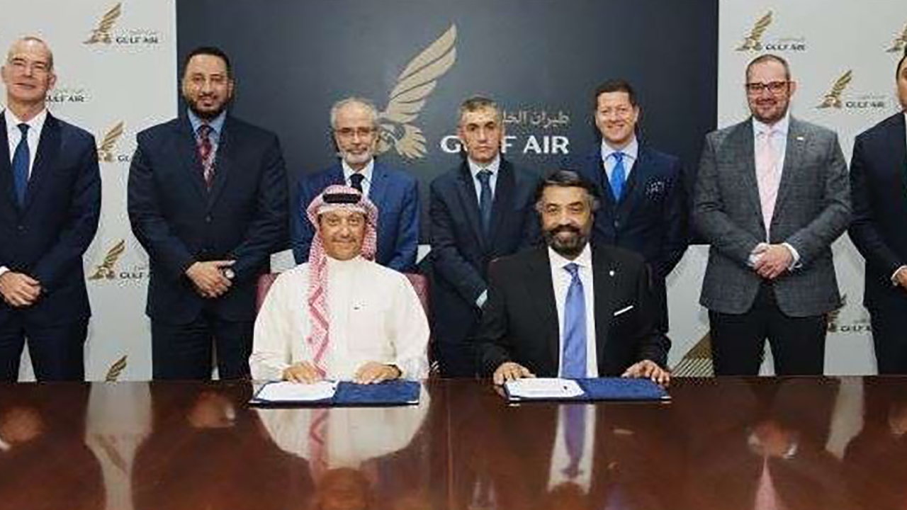 Gulf Air and DHL Express together for the MoU signing (Gulf Air)